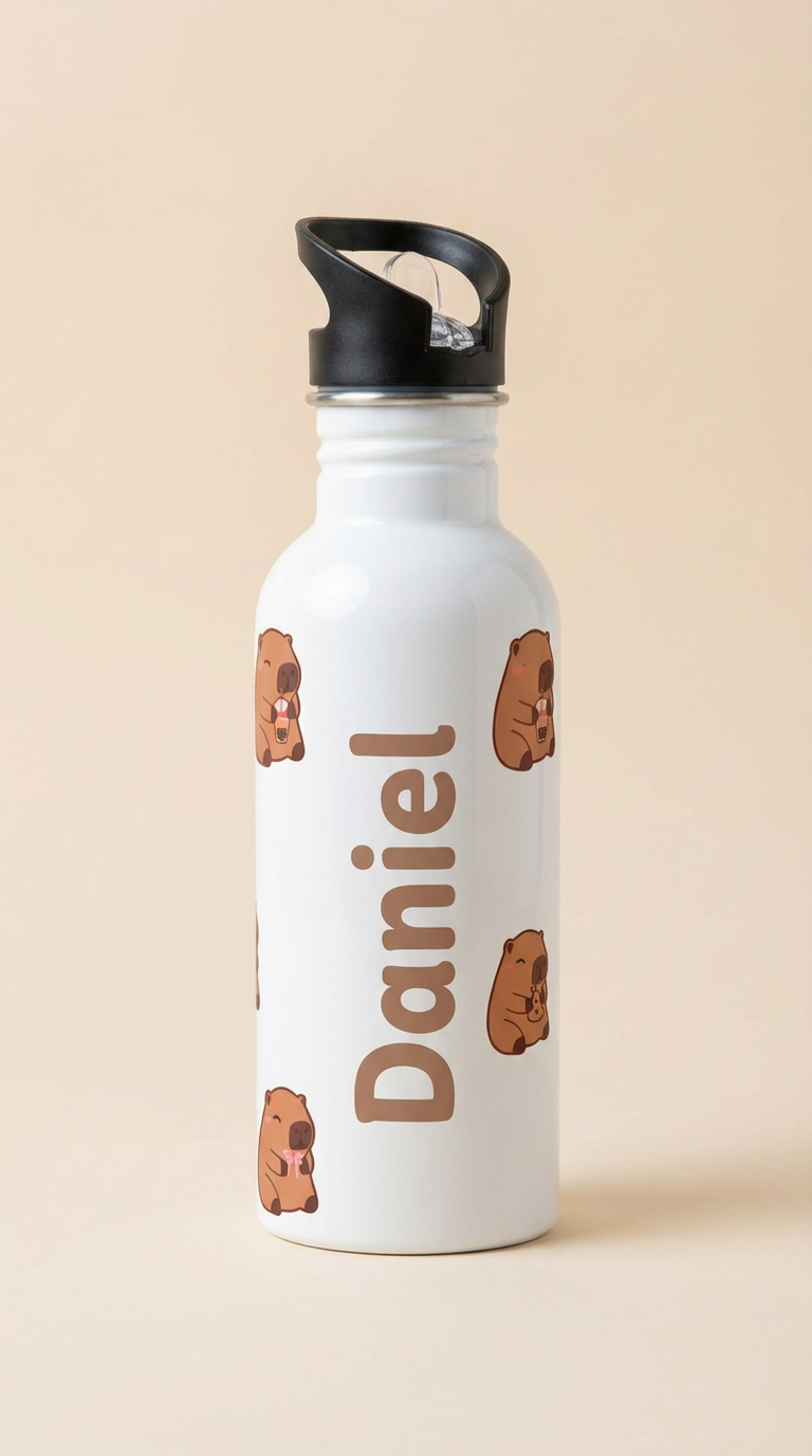 Personalised Capybara Kids Water Bottle