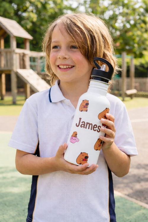 Personalised Capybara Kids Water Bottle