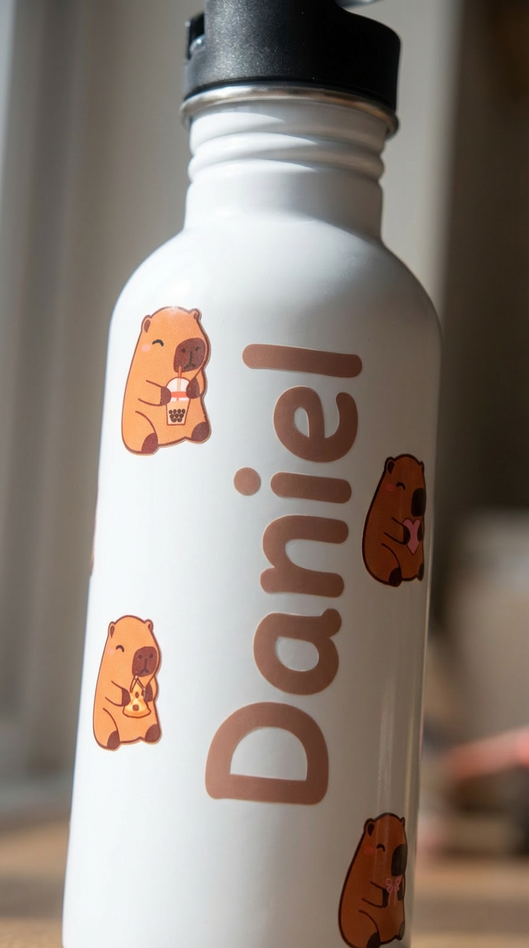 Personalised Capybara Kids Water Bottle