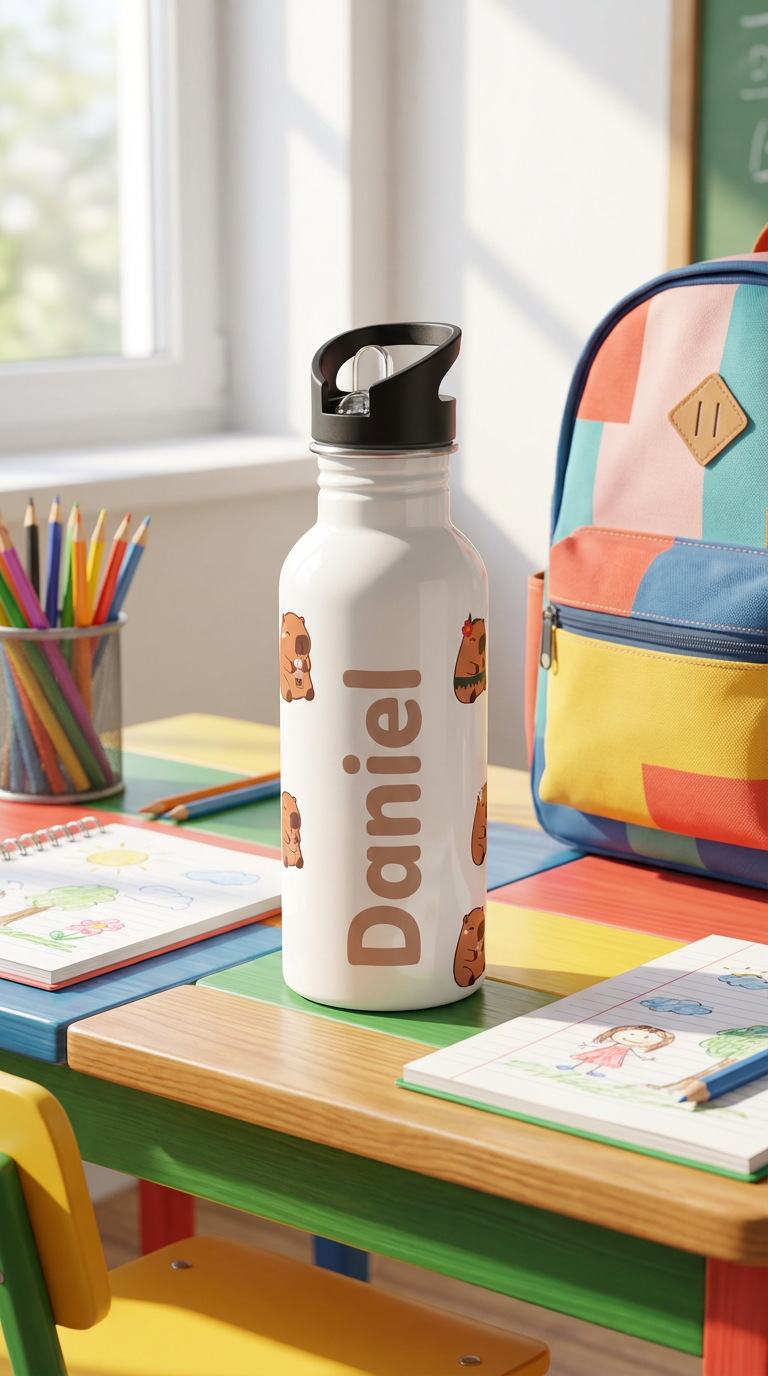 Personalised Capybara Kids Water Bottle